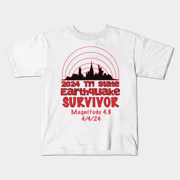 I Survived the NYC Earthquake Quake Tri State 2024 Kids T-Shirt by JanaeLarson